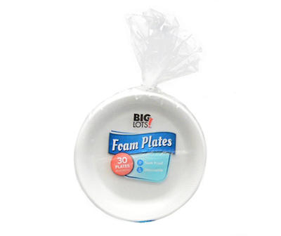 Big Lots 8.87 Foam Plates, 30-Count