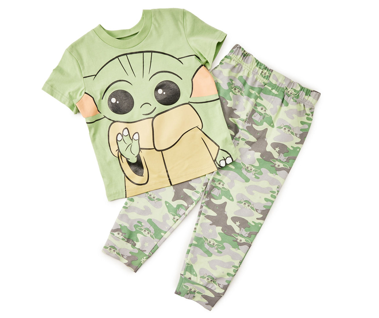Baby Size 18M Green Grogu Tee & Camo Pants