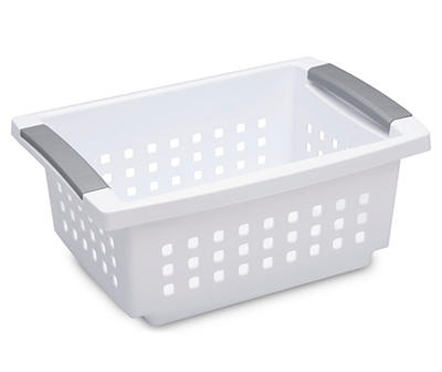 White Stacking Storage Basket, (5.38