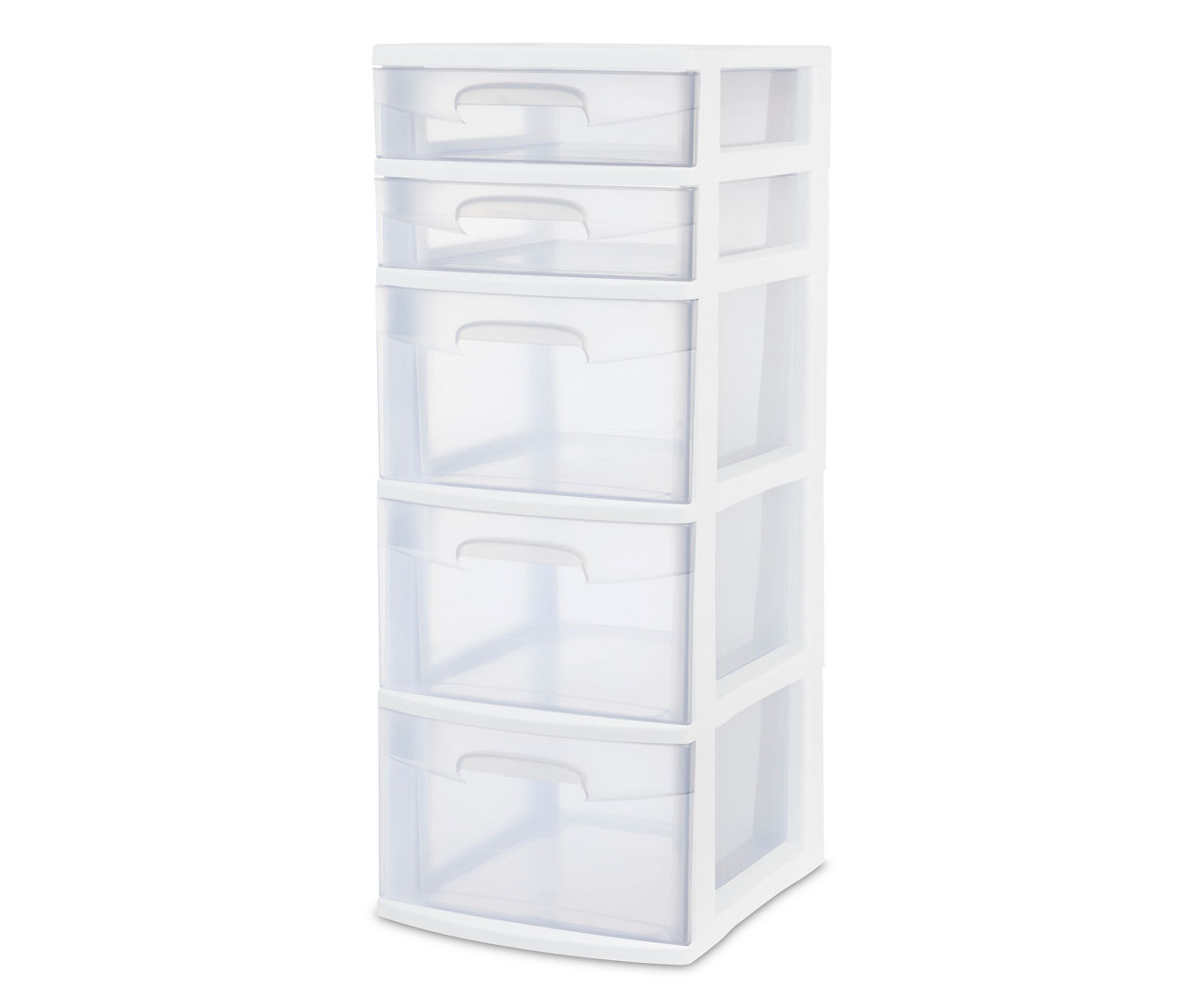Ktaxon Plastic Storage Bins Organizer with 5 Drawers, Durable Plastic Drawers Organizer, Size: 5-tier, White