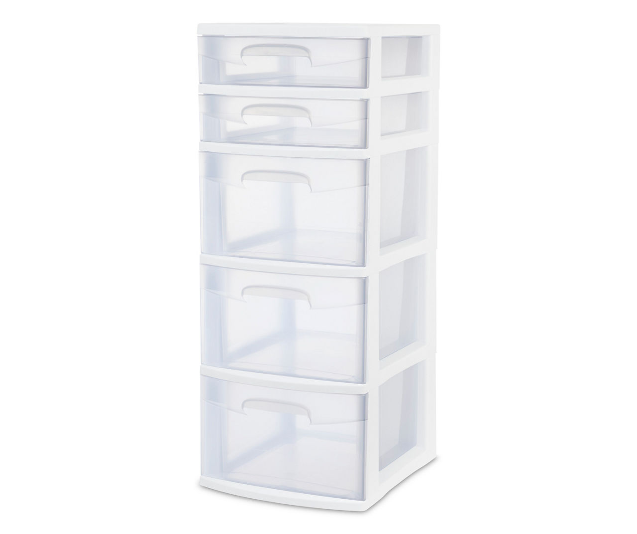 Sterilite Plastic 5-Drawer Tower, Black with Clear Drawers, Adult 