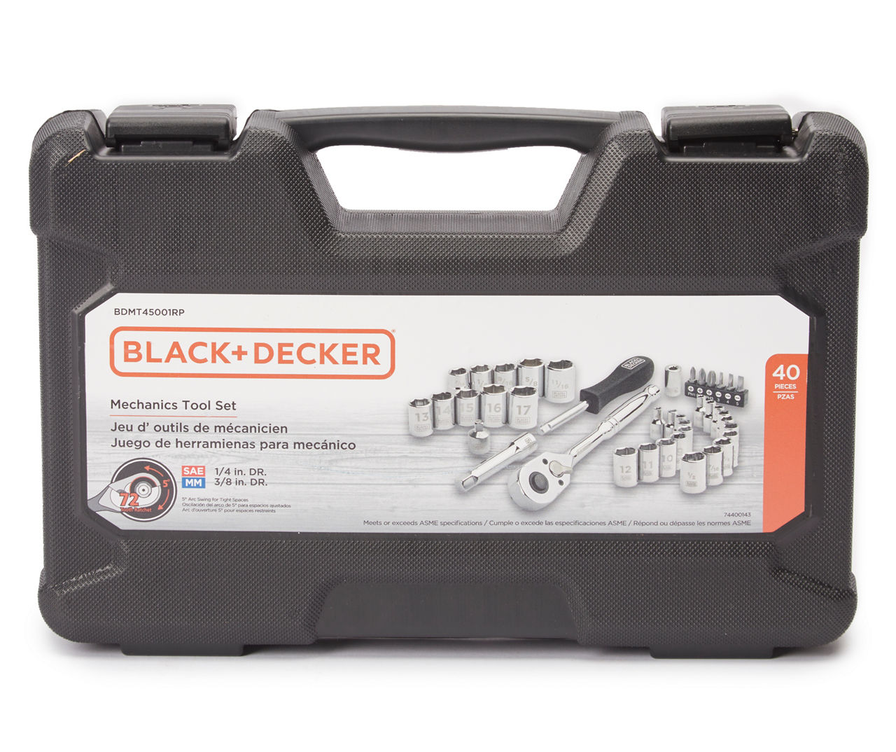 Black + Decker Black & Chrome 40-Piece Mechanic Set