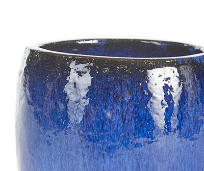 19.7" Blue Ceramic Planter