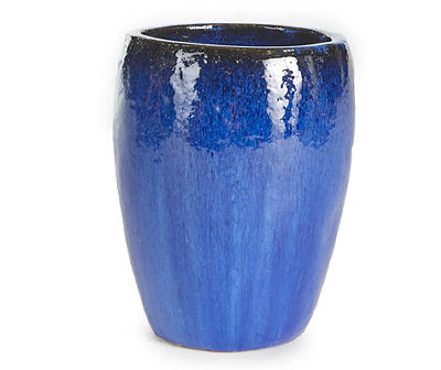 14.6" Blue Ceramic Planter