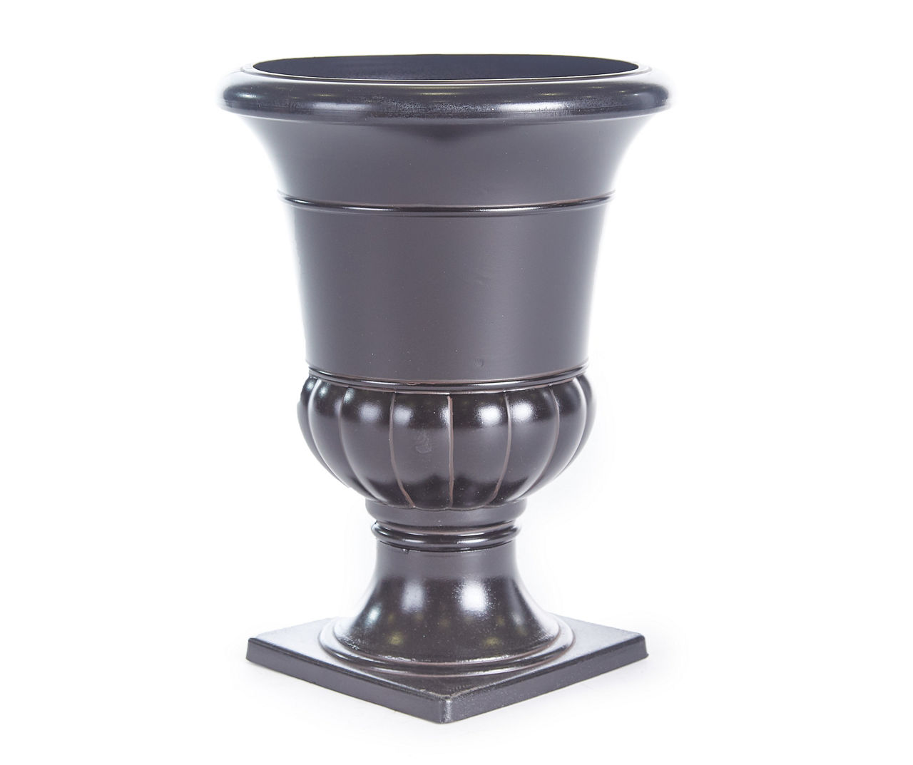 17.75" Black Column Plastic Urn Planter