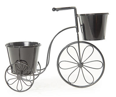 16.5IN BLK METAL BICYCLE PLANTER STAND