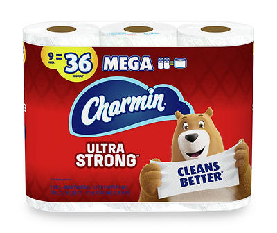 Charmin Ultra Strong Toilet Paper 9 Mega Roll, 264 Sheets Per Roll