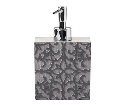 Drizzle Gray & Charcoal Damask Mollie Lotion Pump