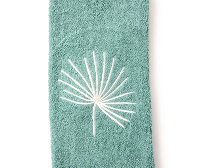 Watercolor Stripe Oil Blue Dandelion Embroidered Hand Towel