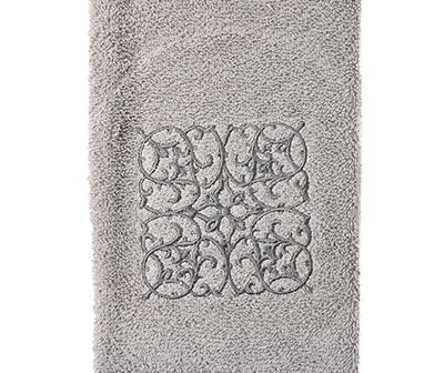 Mollie Drizzle Damask Square Embroidered Hand Towel