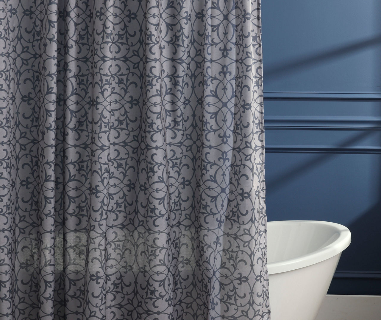 Broyhill Mollie Drizzle Damask Fabric Shower Curtain Set Big Lots