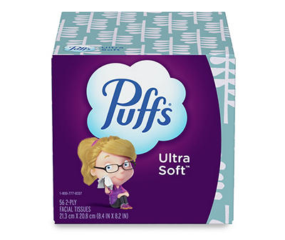 Puffs Ultra Soft Non-Lotion Facial Tissue, 1 Cube, 56 Facial Tissues per Cube
