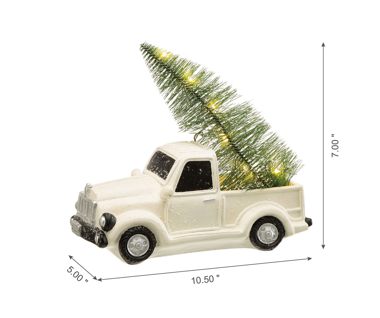 White Pickup Truck & Tree LED Tabletop Decor