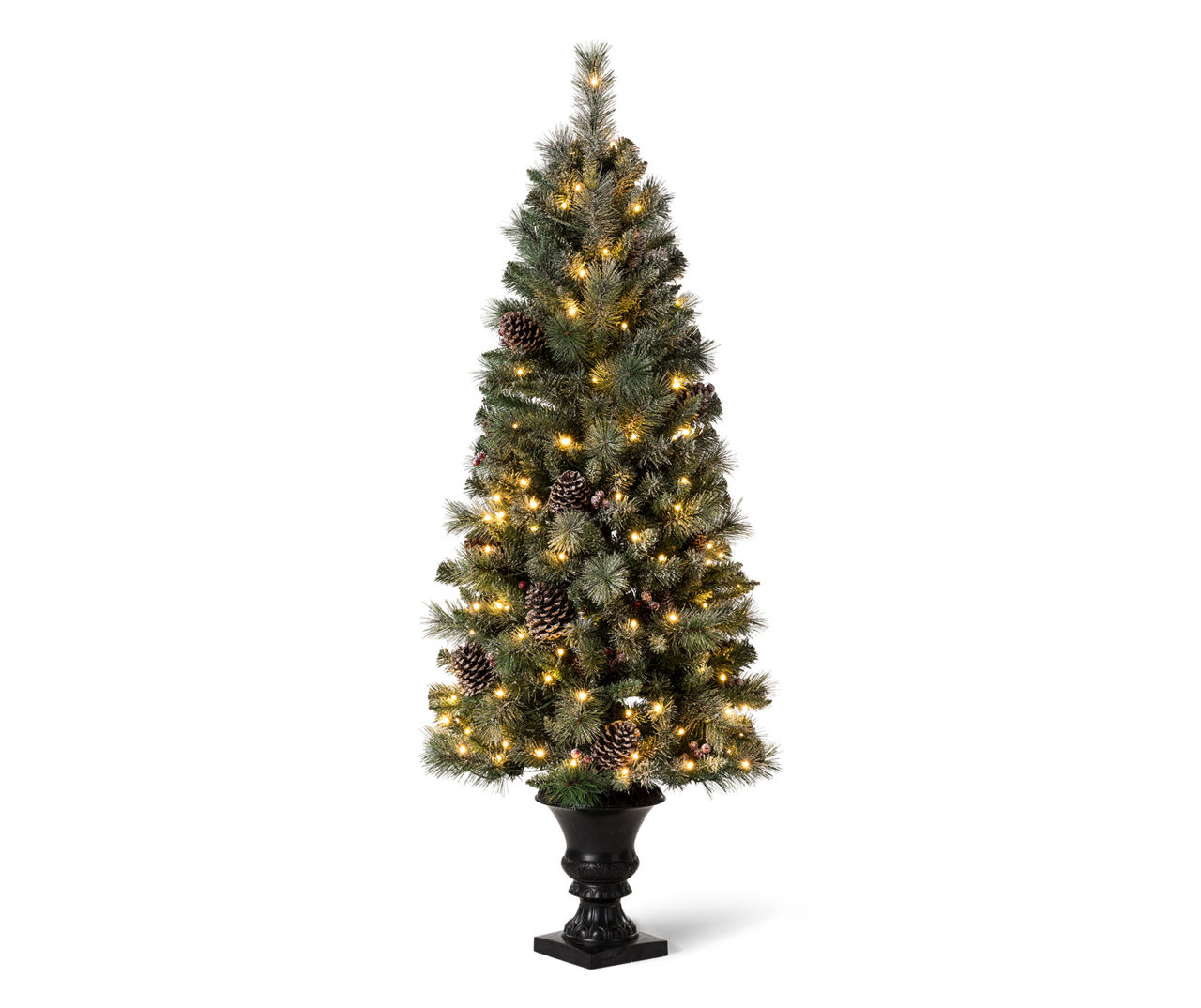 Glitzhome Glitzhome Pine Snow Flocked Pinecones & Berries PreLit LED