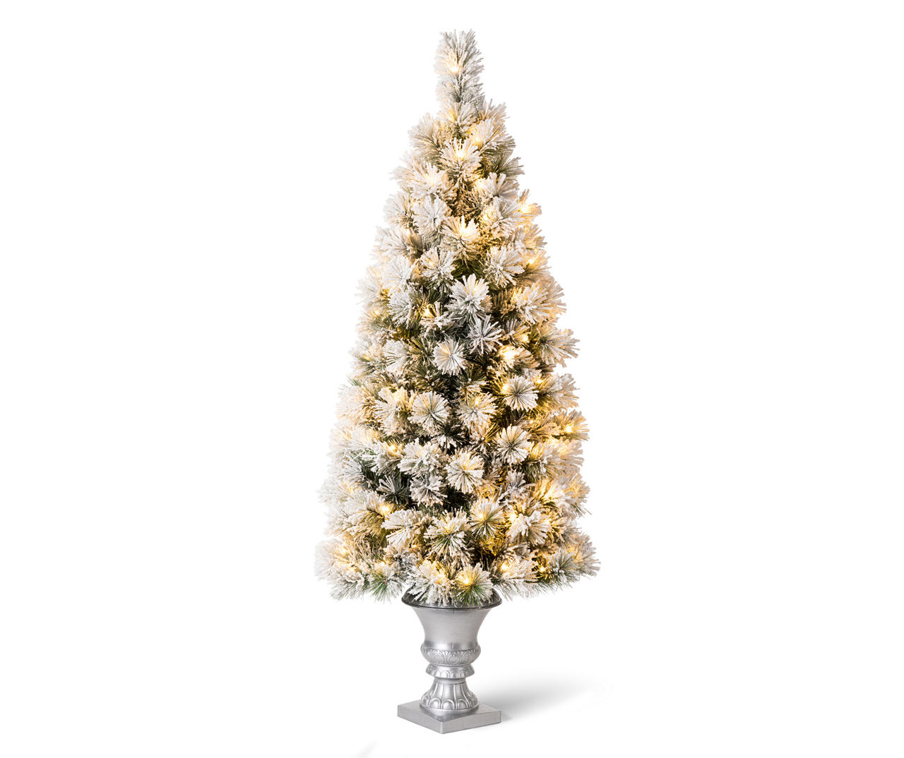 Glitzhome Glitzhome Fluffy Pine Flocked PreLit LED Artificial