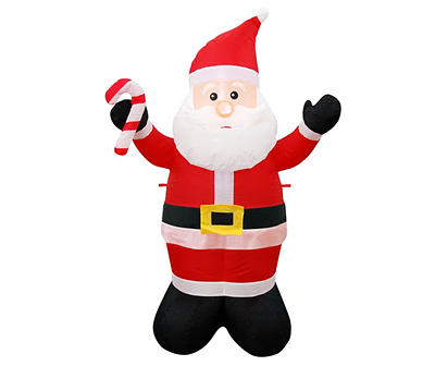 6' Inflatable LED Santa Claus & Candy Cane