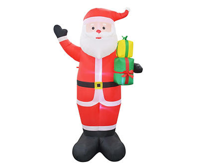 8' Inflatable LED Santa Claus & Gifts