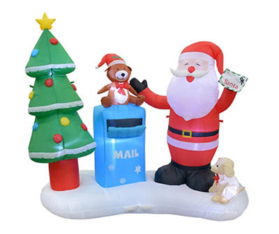6.5' Inflatable LED Santa Claus & Mailbox