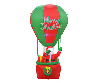8' Inflatable LED Hot Air Balloon & Santa