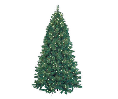7.5' Green Pre-Lit Artificial Christmas Tree with Clear Lights