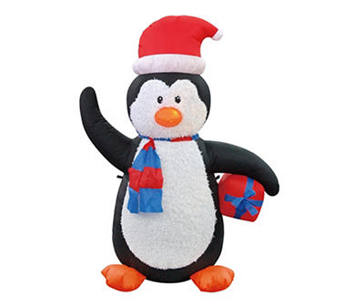 4' Inflatable LED Santa Hat Penguin
