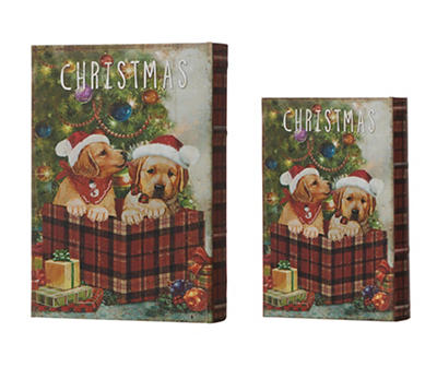 SET OF 2 CHRISTMAS DOG BOOX BOX