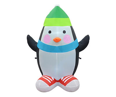 4' Inflatable LED Penguin with Sneakers