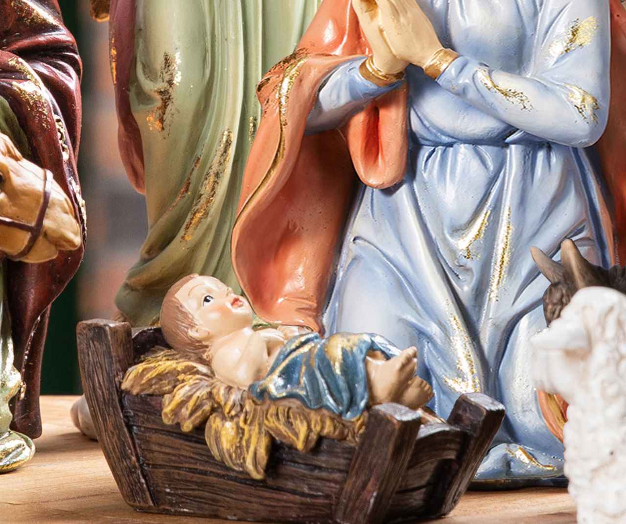 Glitzhome Hand Painted Oversize 12-Piece Resin Nativity Set | Big Lots