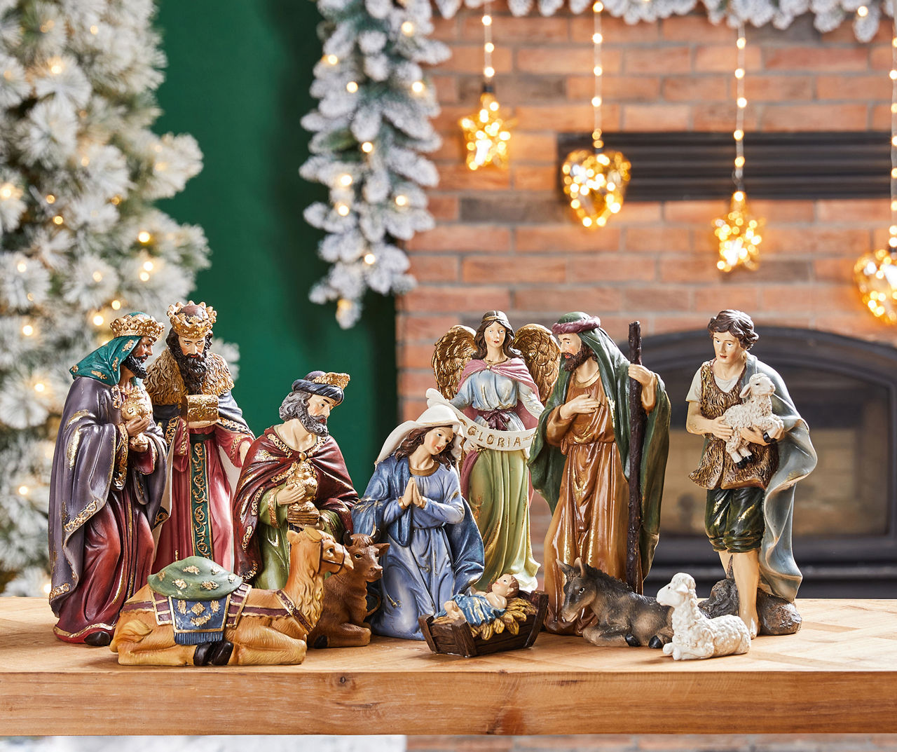 Glitzhome Hand Painted 12-Piece Resin Nativity Set | Big Lots