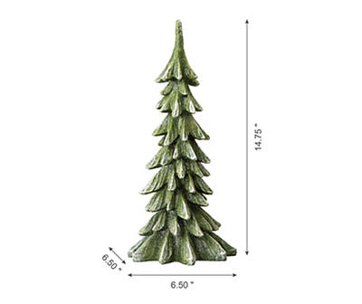 14.75" Green Resin Pine Tree