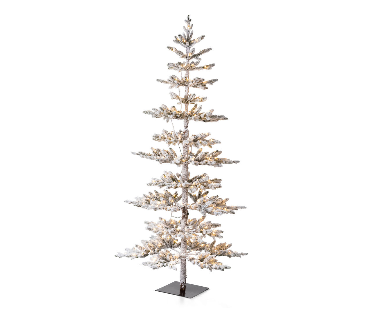 Glitzhome Glitzhome Pine Flocked PreLit LED Deluxe Artificial