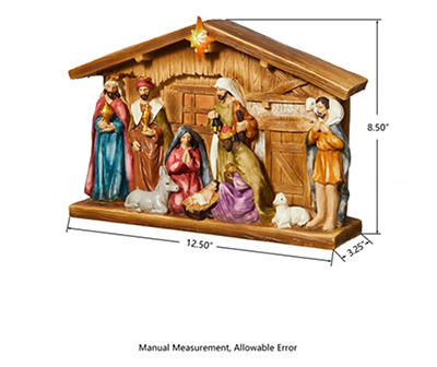 Light-Up Resin Nativity Scene
