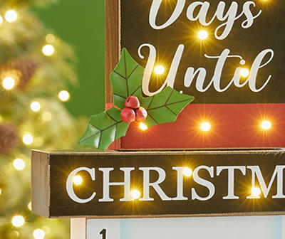 "Days Until Christmas" Countdown Snowman Light-Up Tabletop Decor