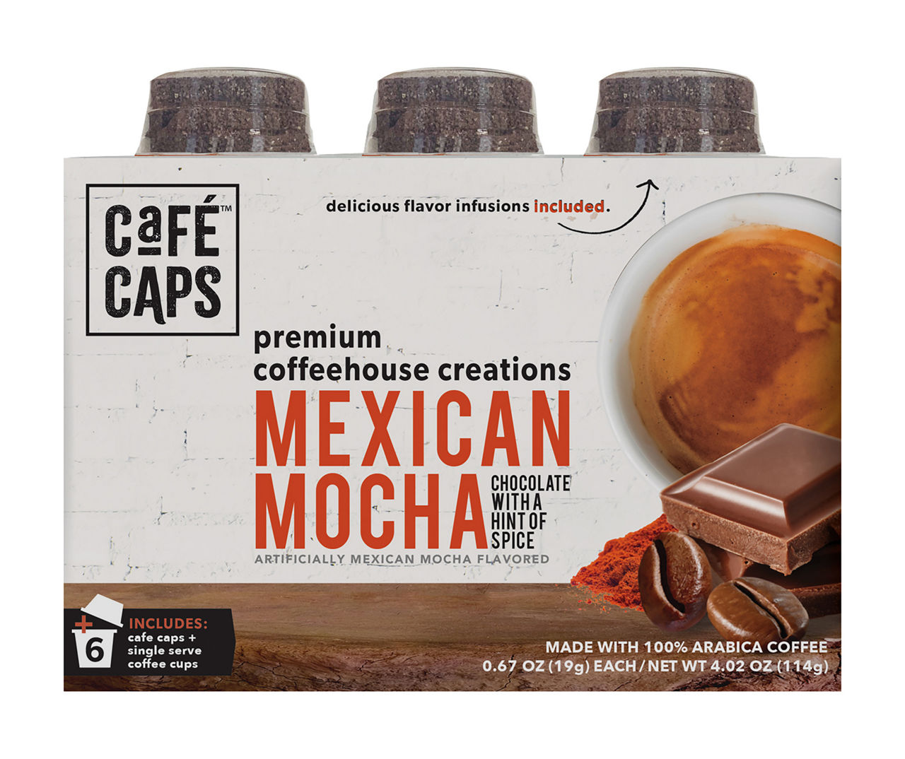Cafe Caps Mexican Mocha Coffeehouse Creations 6Pack Brew Cups Big Lots