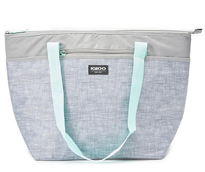 Gray Crosshatch 30-Can Cooler Tote Bag