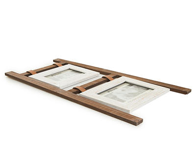Brown & White 2-Photo Ladder Picture Frame