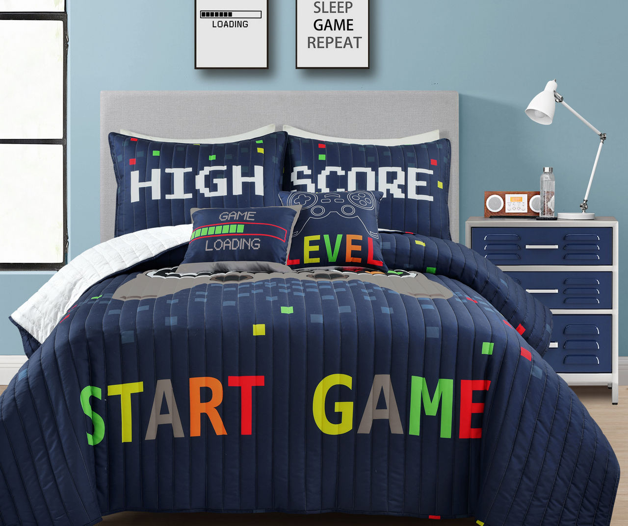 Navy Video Game Quilt Set Big Lots
