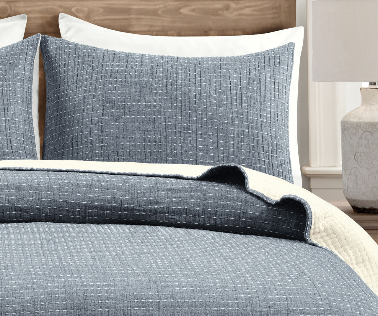 Kantha StitchedRow Quilt Coverlet Set Big Lots