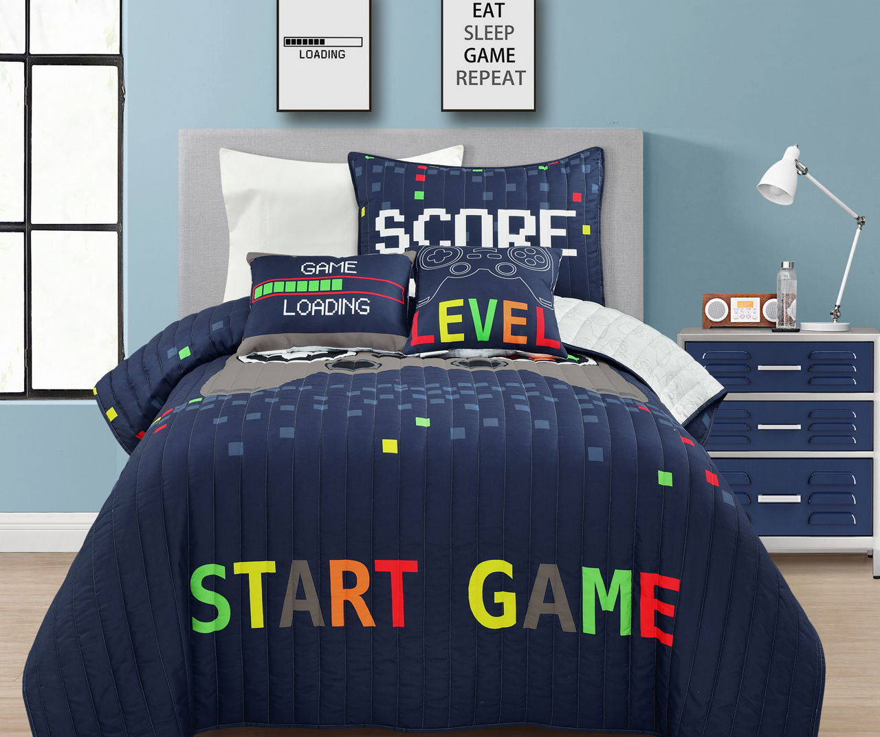 Navy Video Game Quilt Set Big Lots