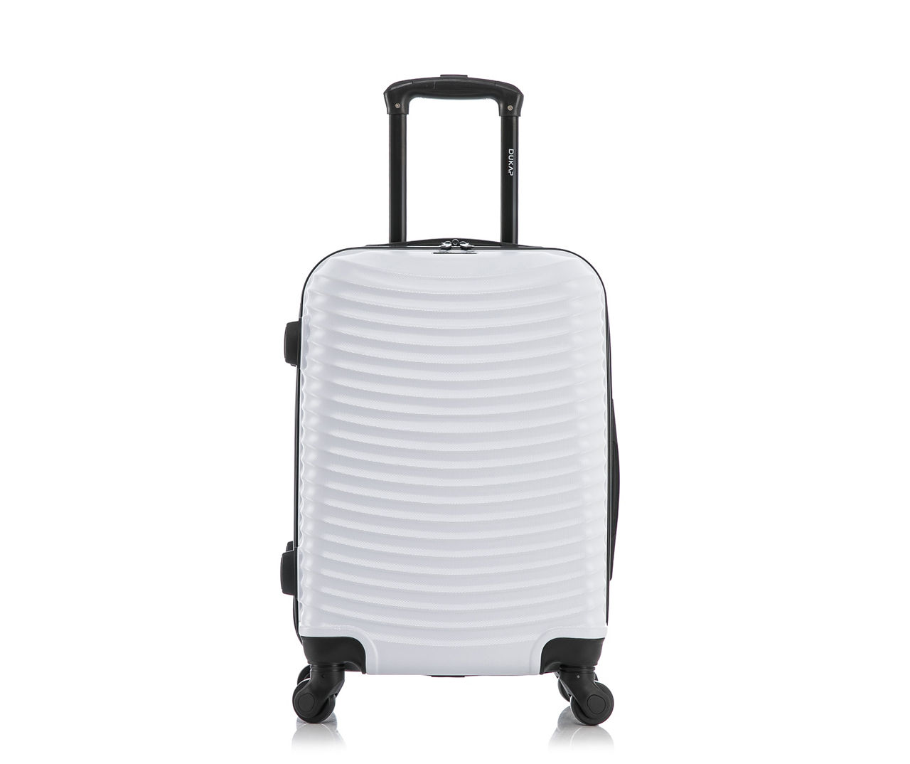 DUKAP Adly White 20" Curved-Ridge Hardside Spinner Carry-On Suitcase