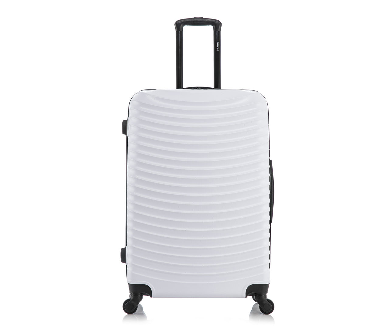 DUKAP Adly White 28" Curved-Ridge Hardside Spinner Suitcase