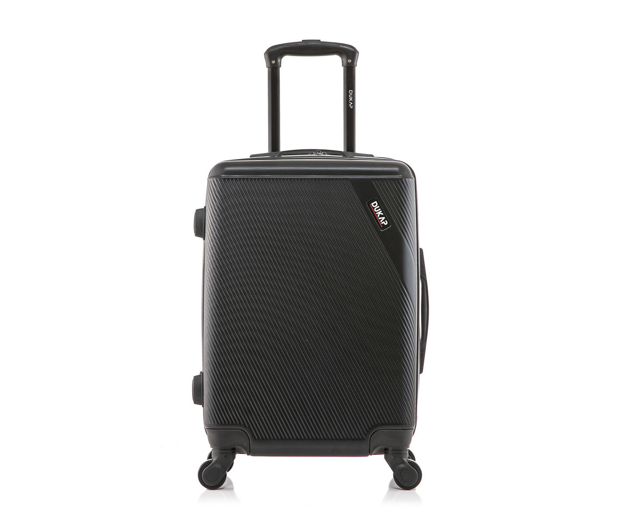 DUKAP Discovery Black 20" Diagonal-Ridge Hardside Spinner Carry-On Suitcase