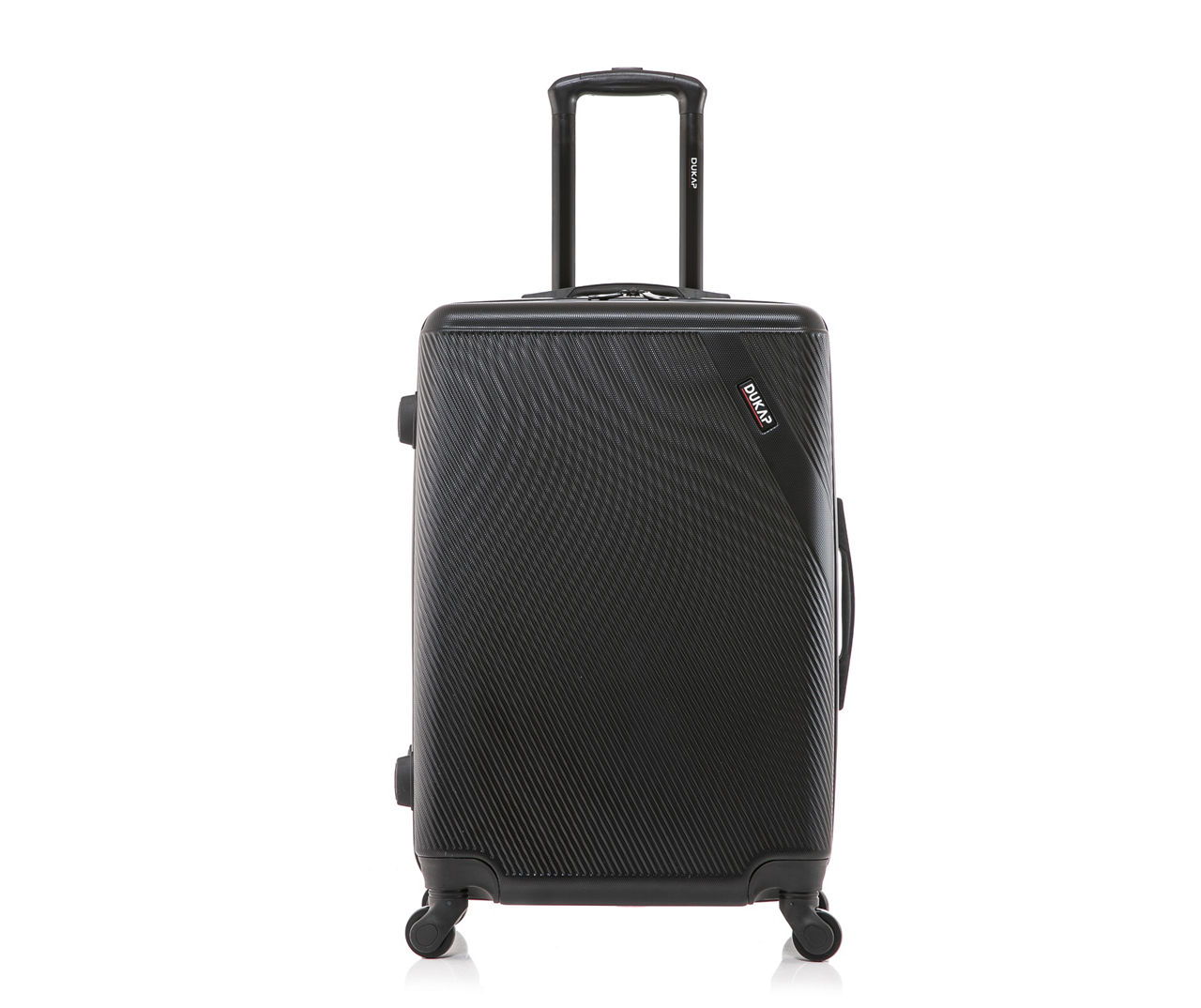 DUKAP Discovery Black 24" Diagonal-Ridge Hardside Spinner Suitcase