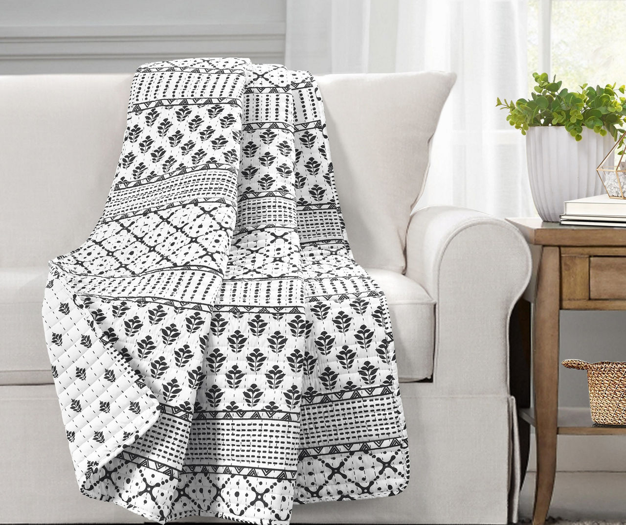 Monique Pattern Patchwork Quilted Throw Big Lots