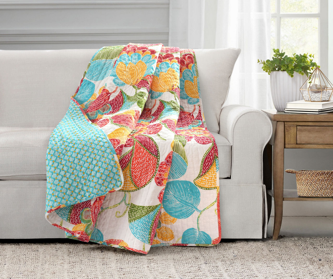 Layla Floral Quilted Throw Big Lots