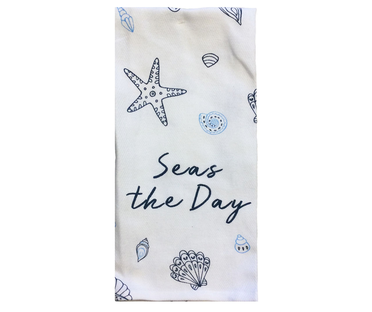 Coastal Seas the Day White & Blue 2-Piece Kitchen Towel Set