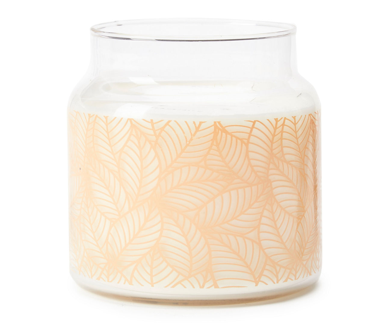 Fireside S'mores Silkscreen Leaf Pattern Jar Candle, 14.5 oz