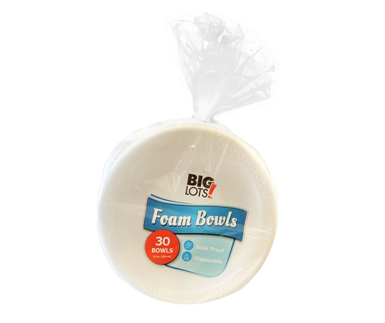 Great Value Soak-Proof Foam Bowls, 30 CT 