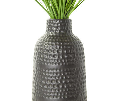 26" Tall Grass in Black Carved Circle Vase