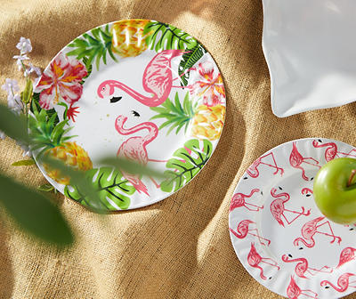 Tropical Flamingo Melamine Dinner Plates, 4-Pack